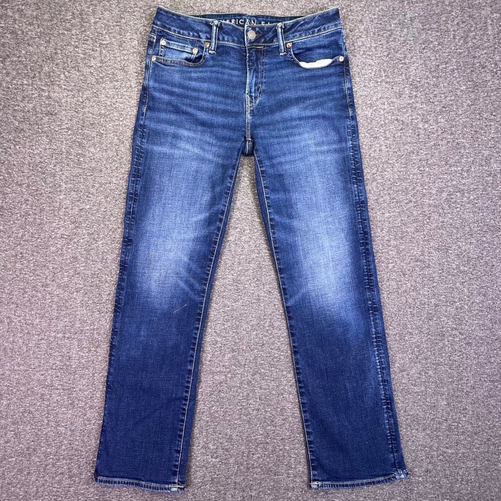 American Eagle Original Bootcut Mens 31x30 Blue Airflex+ Casual Dark Wash Jeans